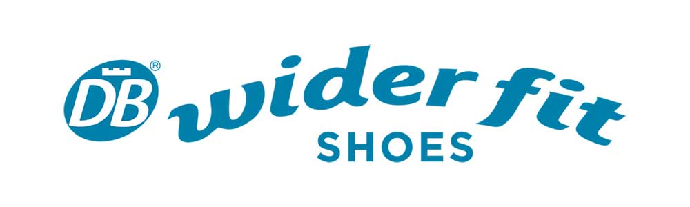 blue db wider fit shoes logo