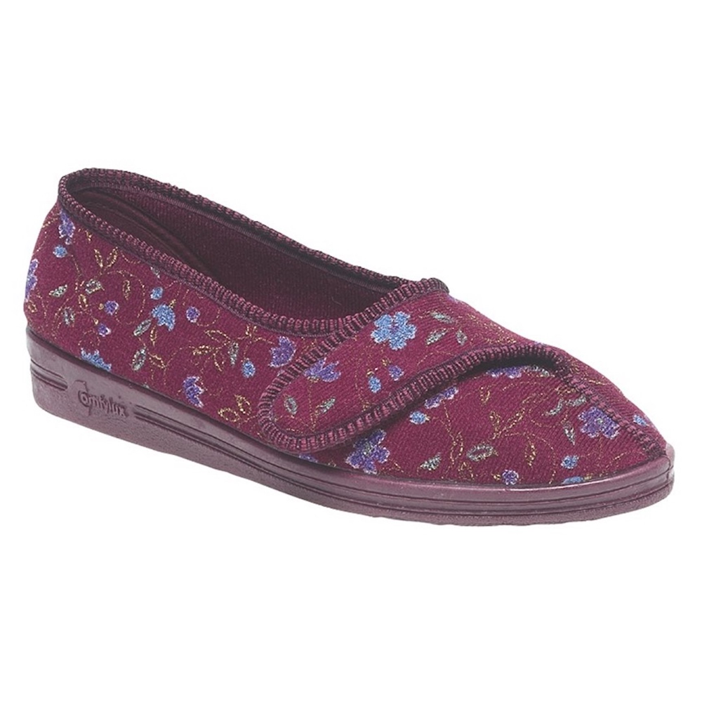 Comfylux LS442D Diana Wine Floral Slipper