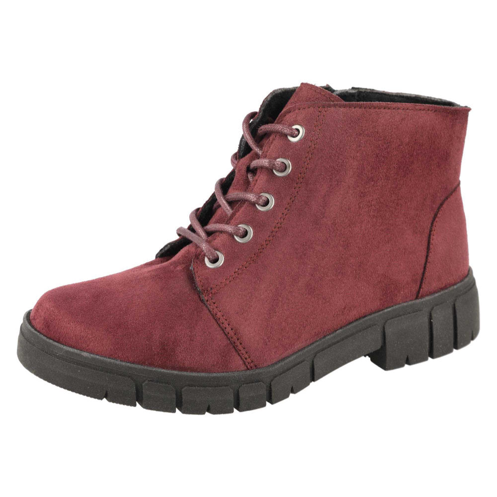 DB Shoes Poplar Burgundy Suedette Boots 6V