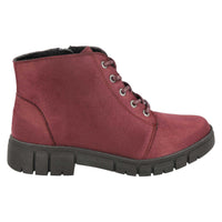 DB Shoes Poplar Burgundy Suedette Boots 6V