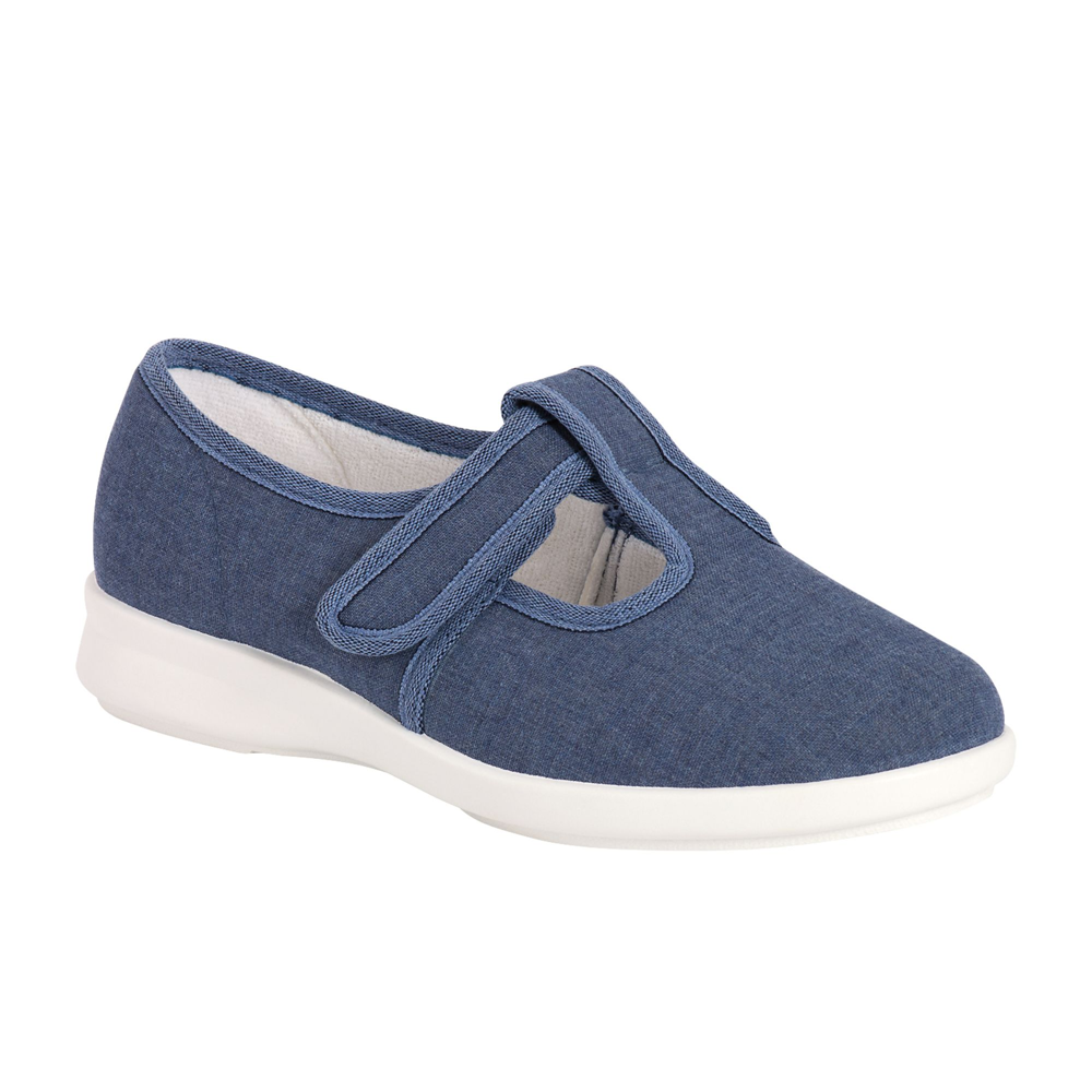 DB Shoes Scroll Denim Blue Canvas Shoes 6V - Main Image