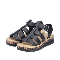 Rieker V7904-00 Black Sandals