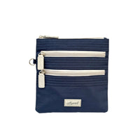 Nova Leathers 4512 Navy / Lt Grey Flat 3 Zip X-Body