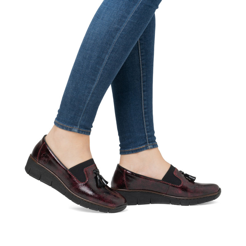 Rieker 53751-35 Womens Bordeaux/Black Shoes
