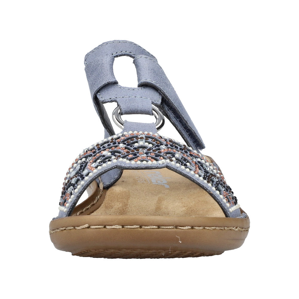 Rieker Regina 608K2-12 Petrol Sandals