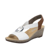 Rieker 624H6-81 White Combination Sandals