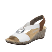 Rieker 624H6-81 White Combination Sandals