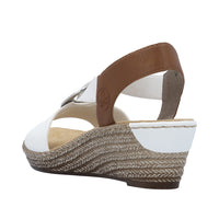 Rieker 624H6-81 White Combination Sandals