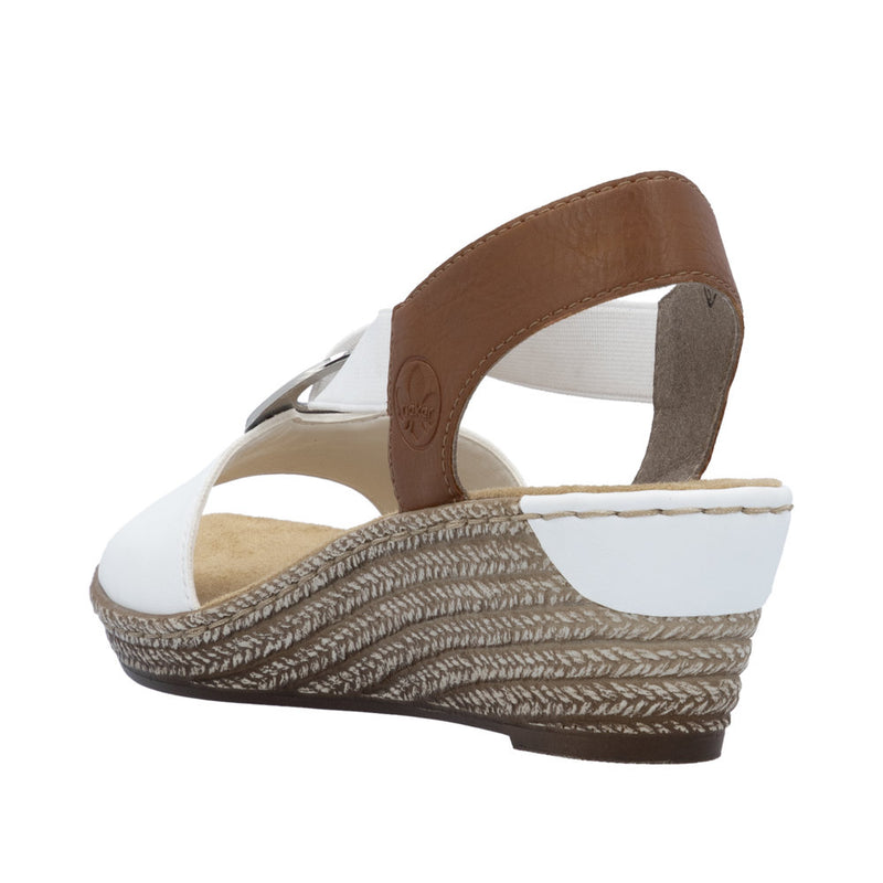 Rieker 624H6-81 White Combination Sandals
