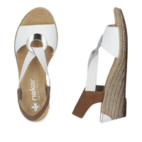 Rieker 624H6-81 White Combination Sandals