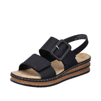 Rieker Regina 62950-00 Black Sandals
