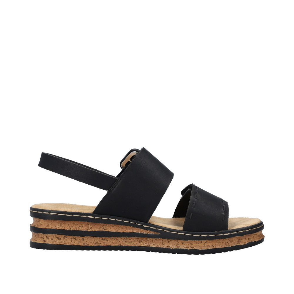 Rieker Regina 62950-00 Black Sandals