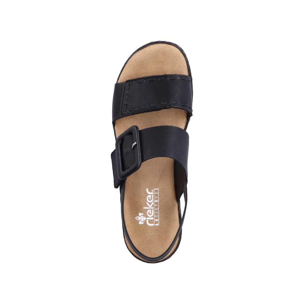 Rieker Regina 62950-00 Black Sandals