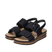 Rieker Regina 62950-00 Black Sandals