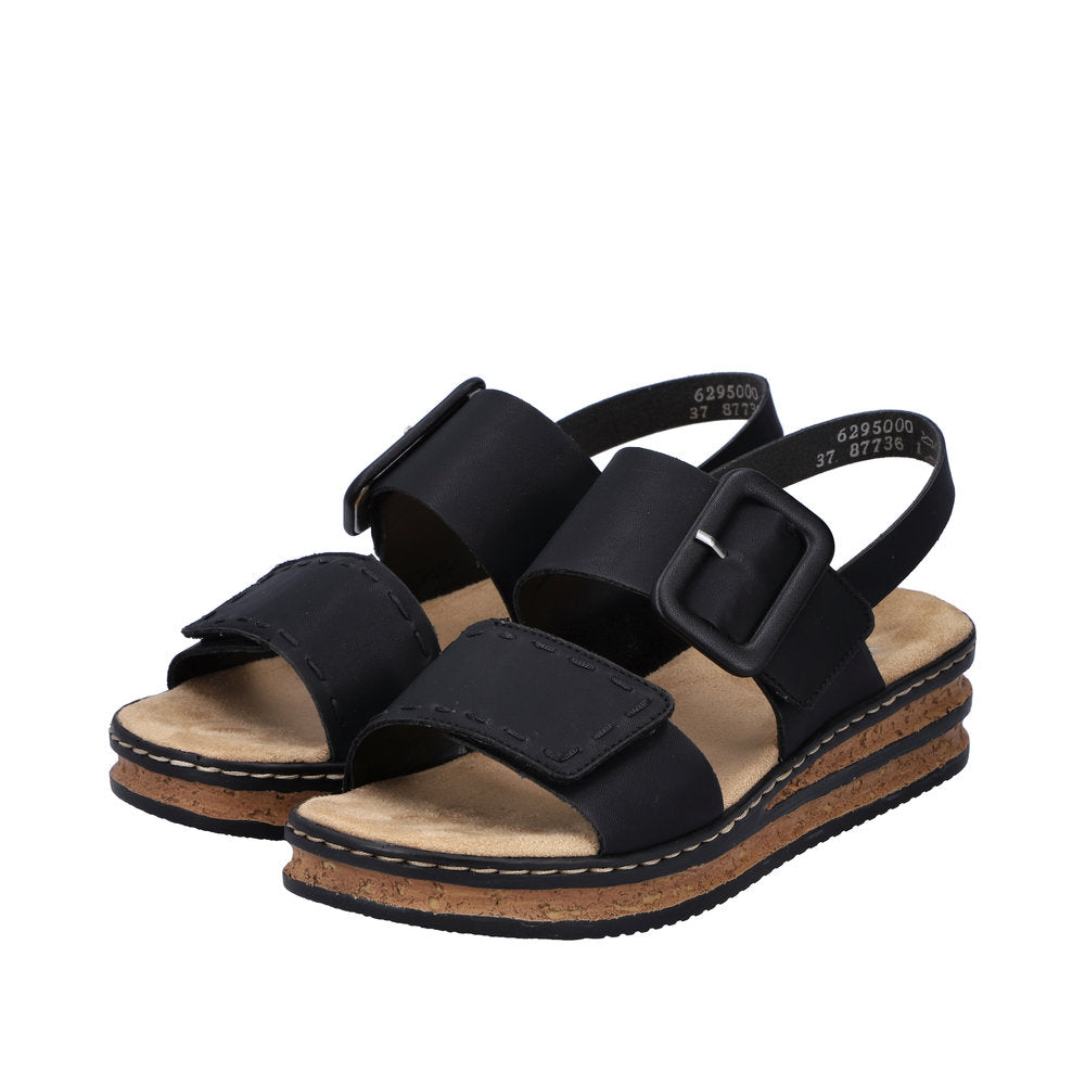 Rieker Regina 62950-00 Black Sandals