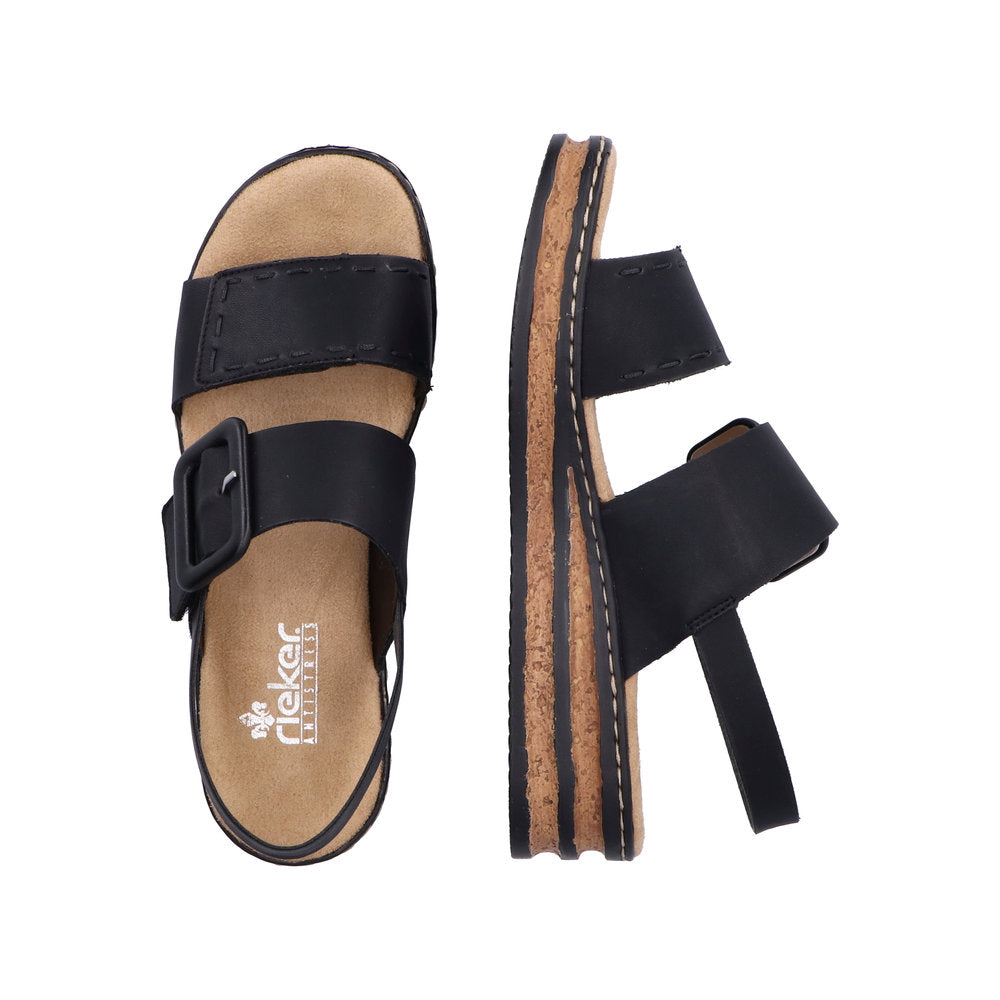 Rieker Regina 62950-00 Black Sandals