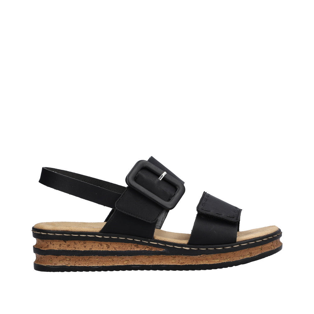 Rieker Regina 62950-00 Black Sandals