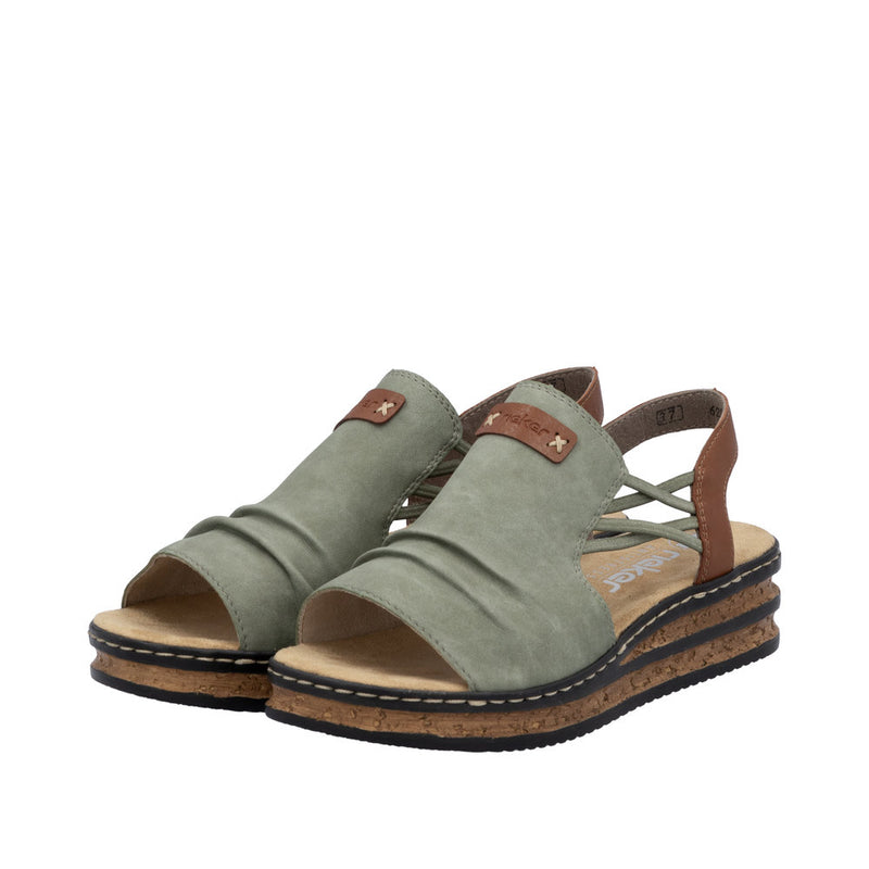 Rieker 62962-52 Green Sandals