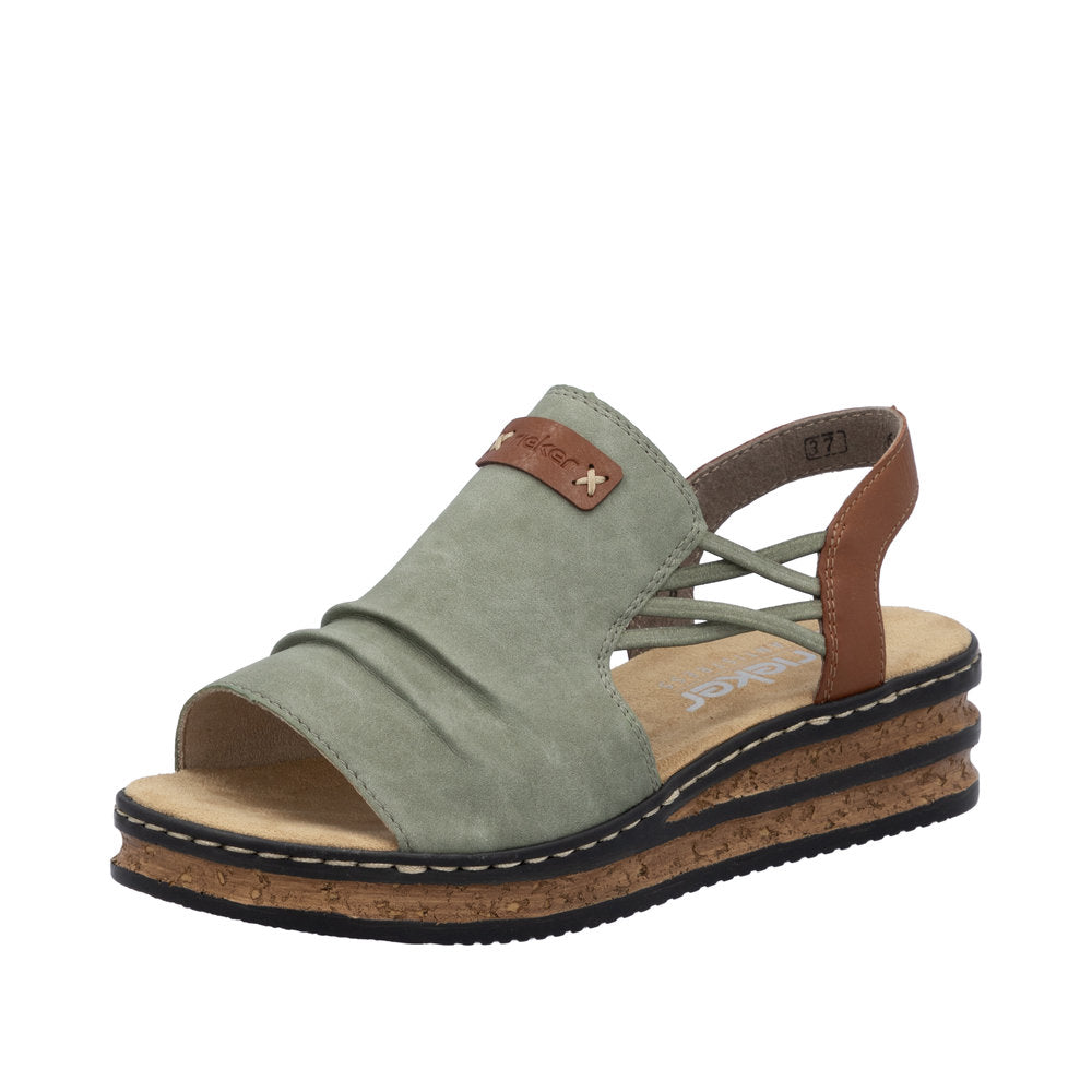 Rieker Regina 62962-52 Green Sandals