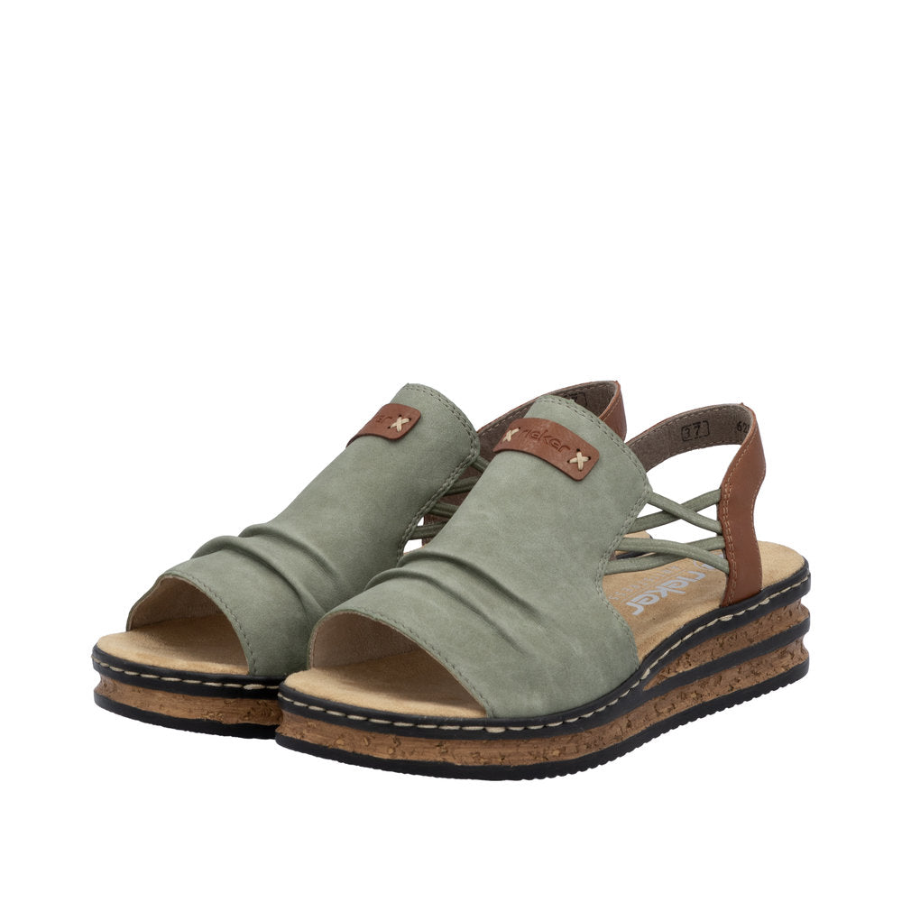 Rieker Regina 62962-52 Green Sandals
