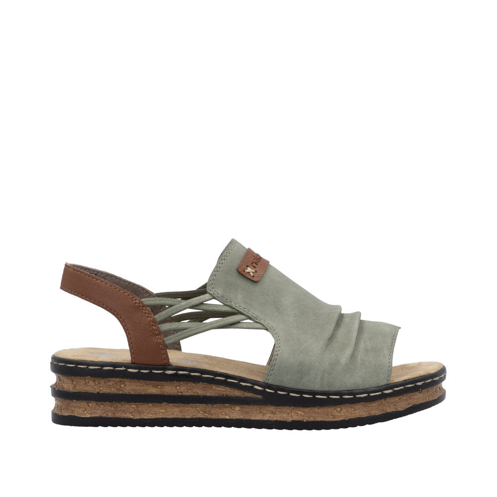 Rieker Regina 62962-52 Green Sandals
