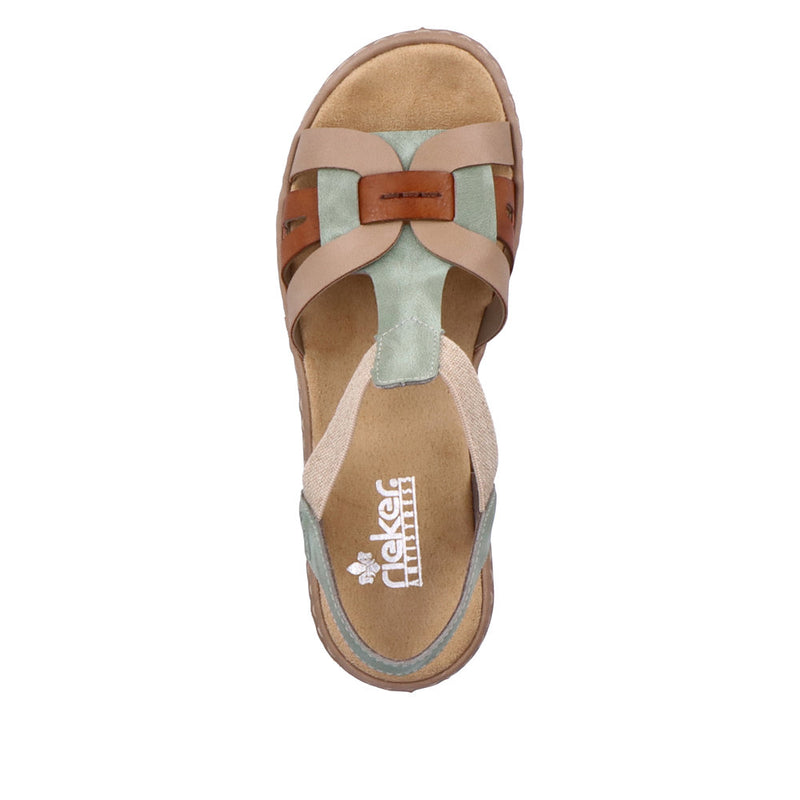 Rieker 65918-52 Green Combination Sandals