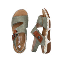 Rieker Rachel 66280-52 Green Wide Sandals
