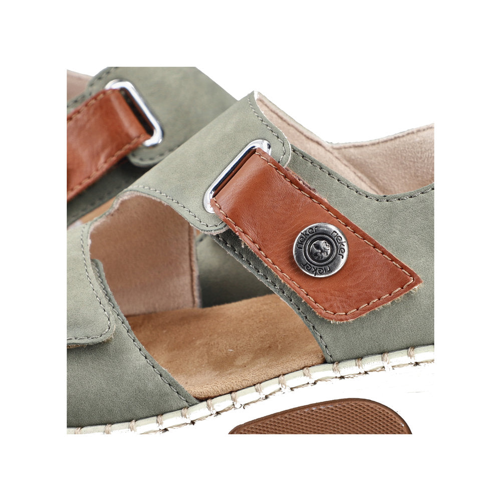 Rieker Rachel 66280-52 Green Wide Sandals