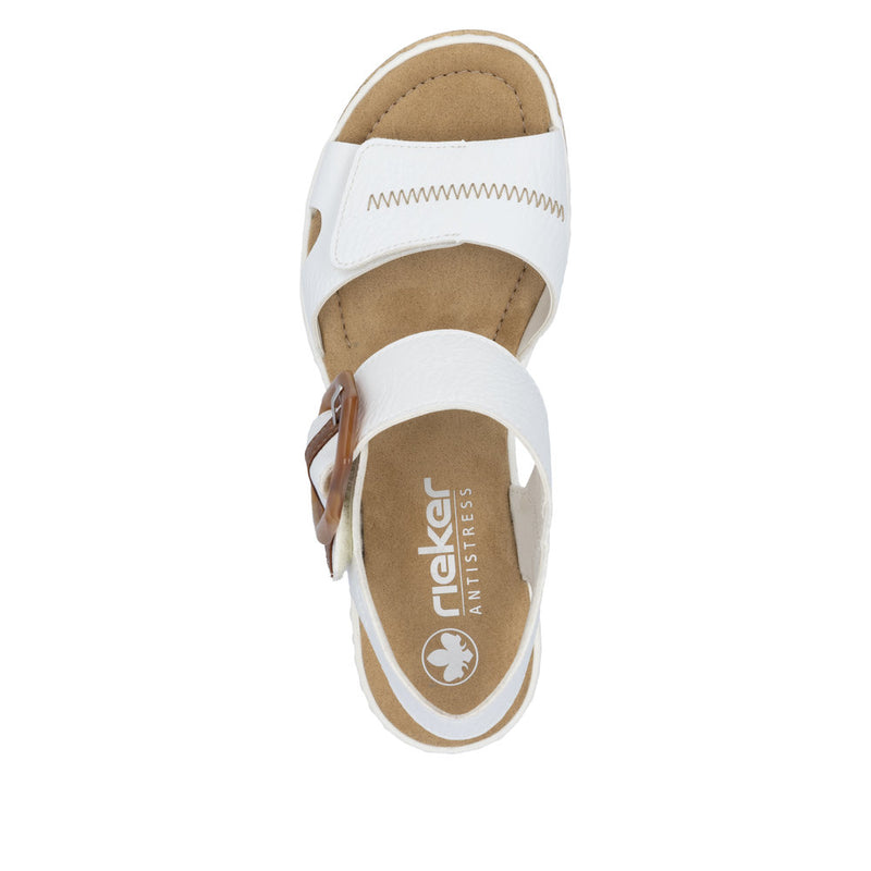 Rieker 67476-83 White Combination Sandals