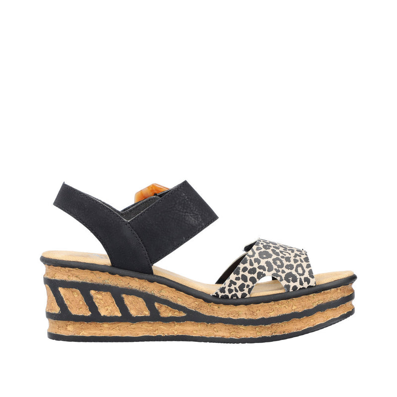 Rieker 68176-00 Black Combination Sandals