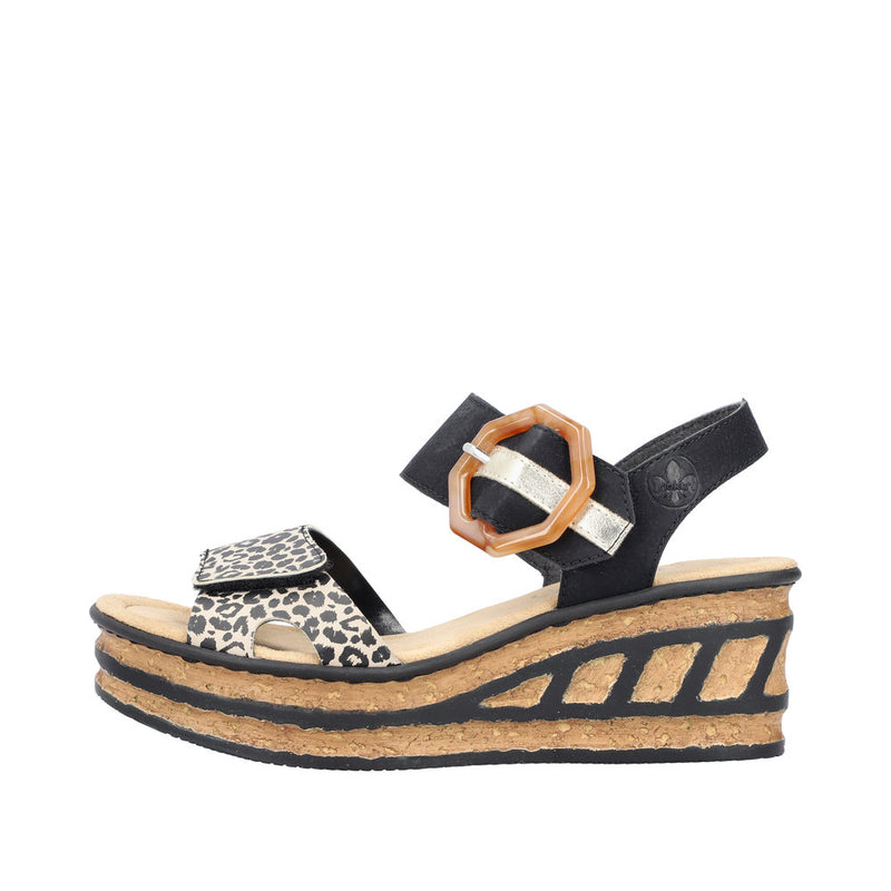 Rieker 68176-00 Black Combination Sandals