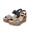 Rieker 68176-00 Black Combination Sandals