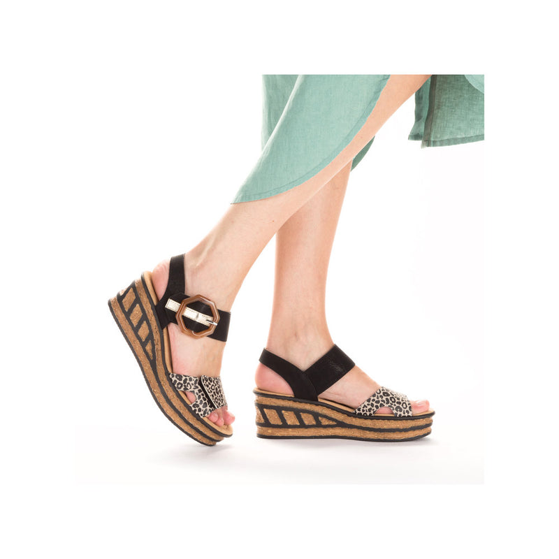 Rieker 68176-00 Black Combination Sandals
