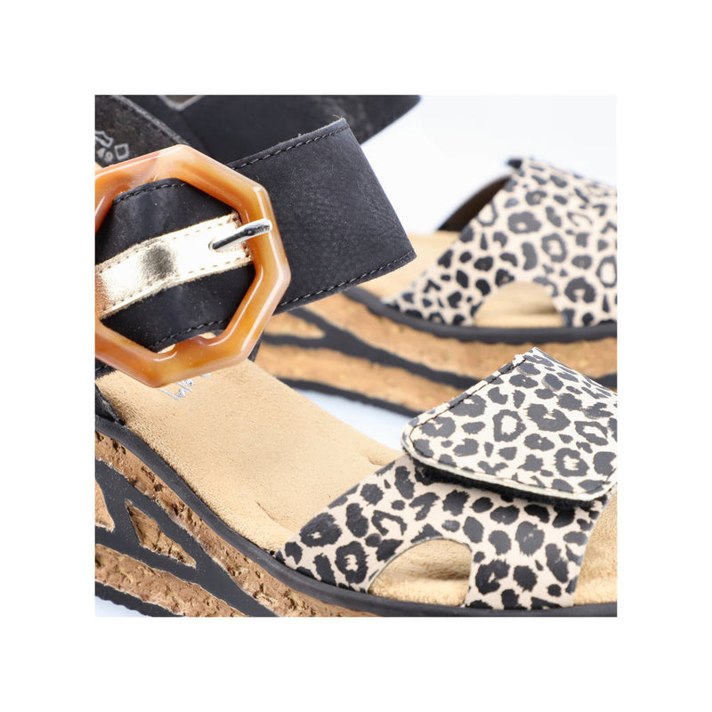 Rieker 68176-00 Black Combination Sandals