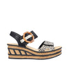 Rieker 68176-00 Black Combination Sandals