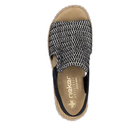 Rieker Rachel 69276-00 Black Wide Sandals