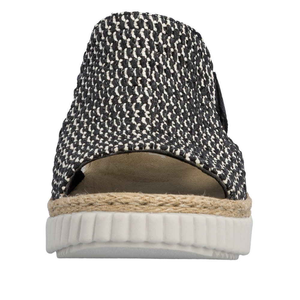 Rieker Rachel 69276-00 Black Wide Sandals