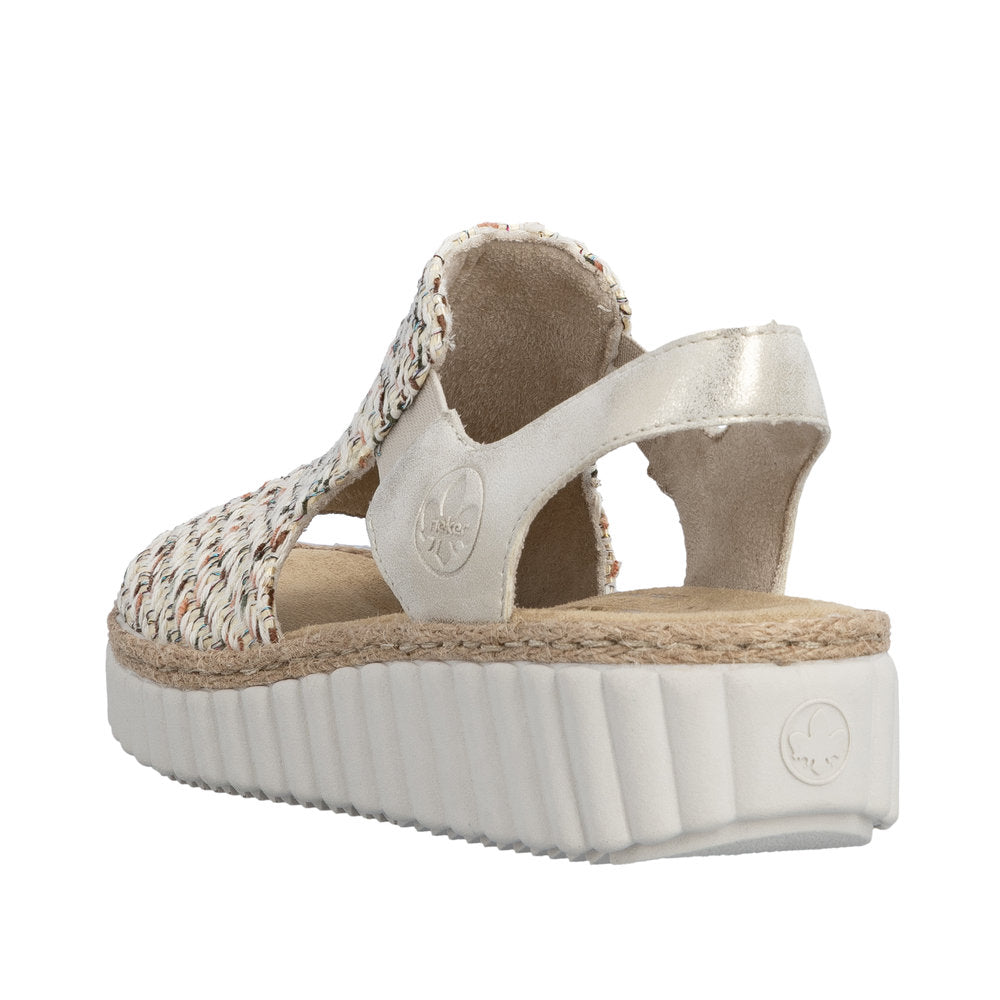 Rieker Rachel 69276-60 Beige Wide Sandals