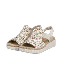 Rieker Rachel 69276-60 Beige Wide Sandals