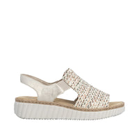Rieker Rachel 69276-60 Beige Wide Sandals