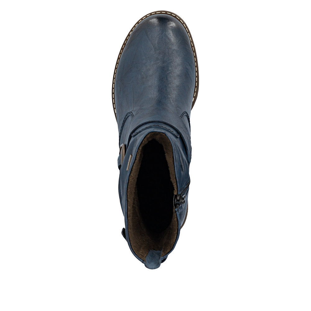 Rieker Ornella 74857-14 Wide Blue Boots