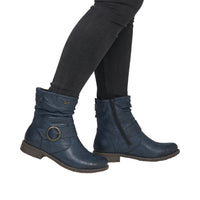 Rieker Ornella 74857-14 Wide Blue Boots