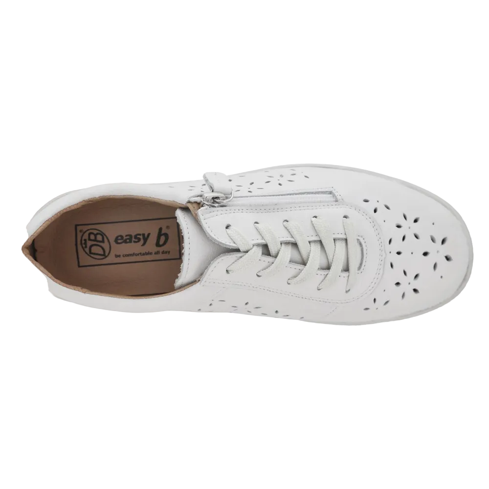 DB Shoes Kaunas White Leather Shoes 75298W 2V