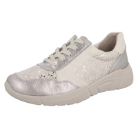 DB Shoes Lauren Silver White Leather Multi Shoes 75438W 2V