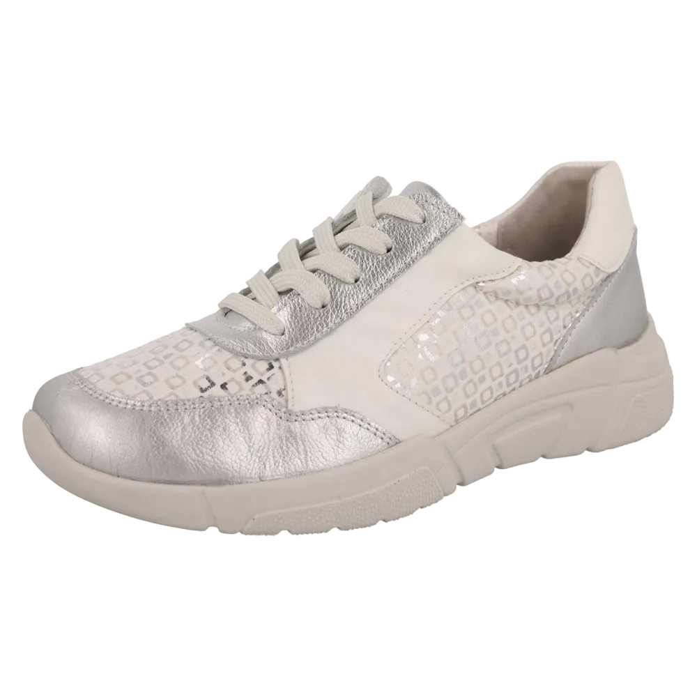 DB Shoes Lauren Silver White Leather Multi Shoes 75438W 2V