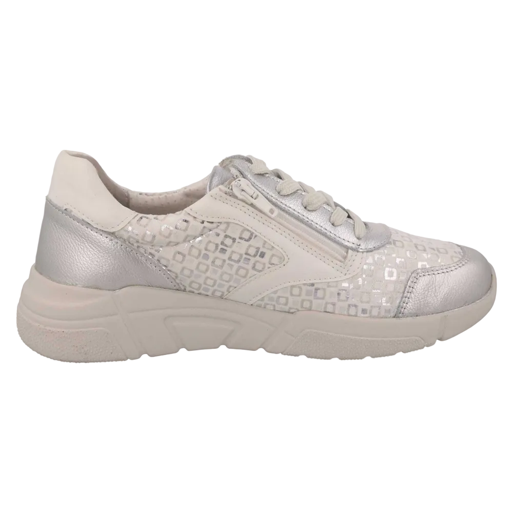DB Shoes Lauren Silver White Leather Multi Shoes 75438W 2V