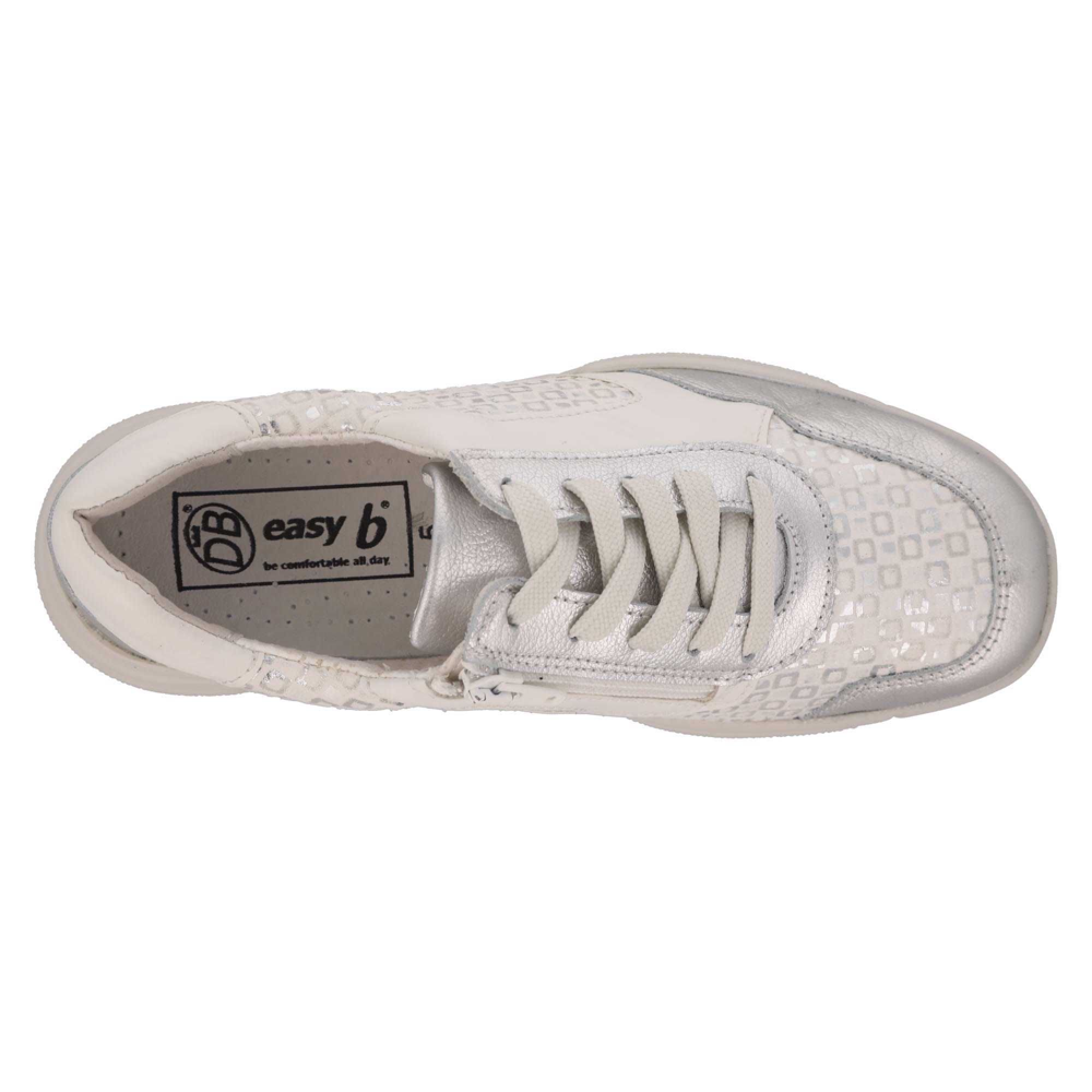 DB Shoes Lauren Silver White Leather Multi Shoes 75438W 2V
