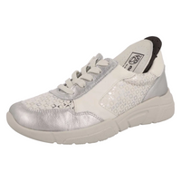 DB Shoes Lauren Silver White Leather Multi Shoes 75438W 2V