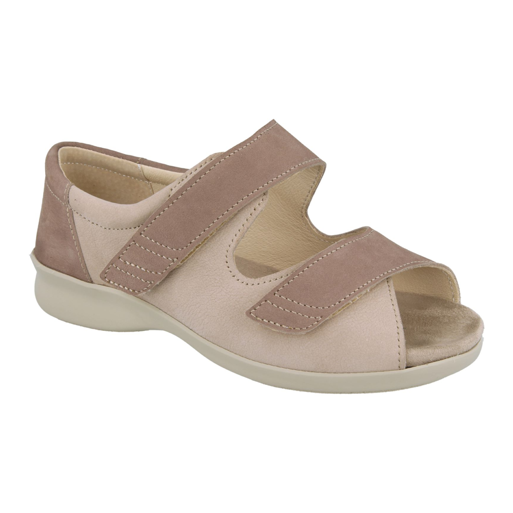 DB Shoes Bliss 2 Taupe Leather Sandals 6V (Medical Exemption)