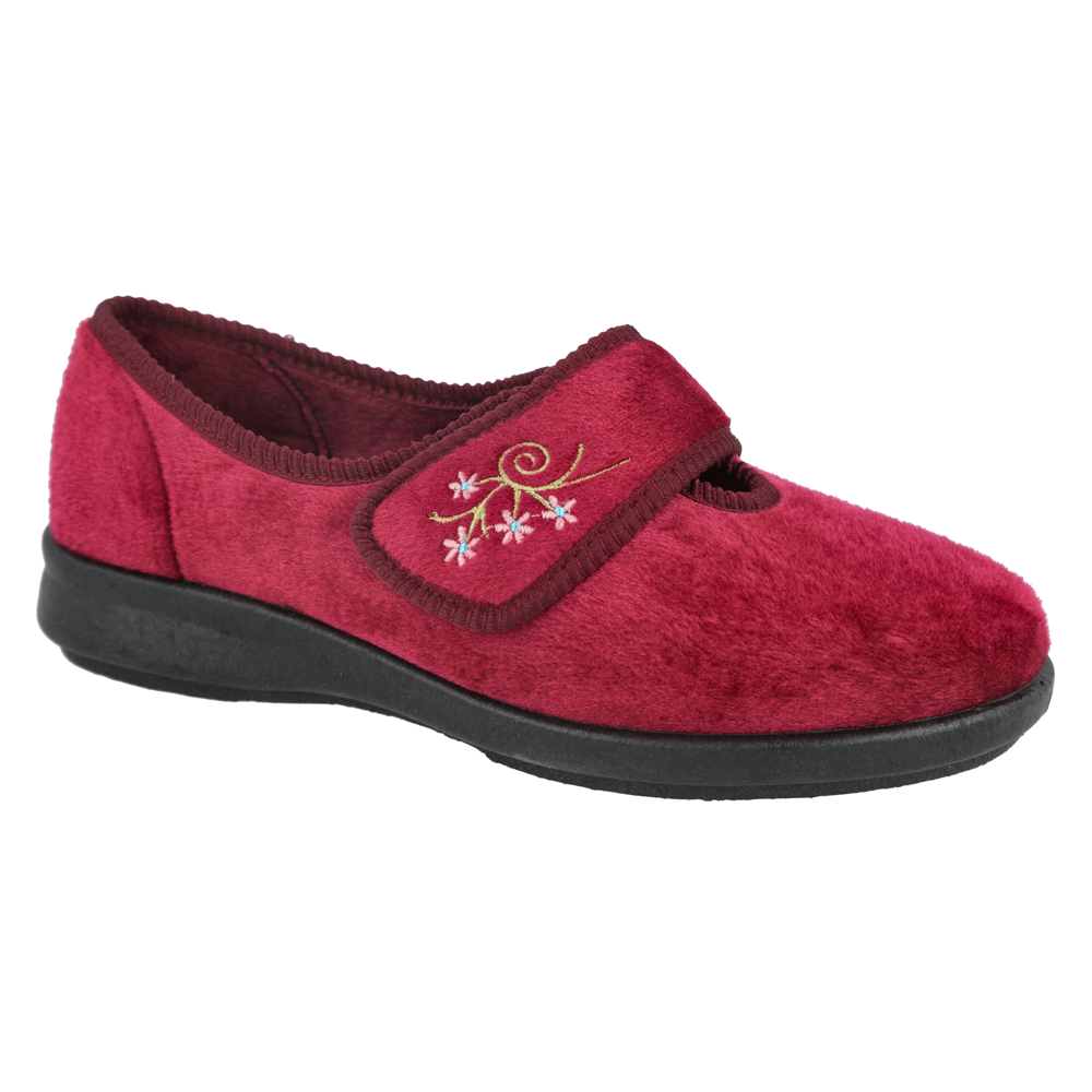 DB Shoes Caroline 2 74076R Burgundy Slippers 6V
